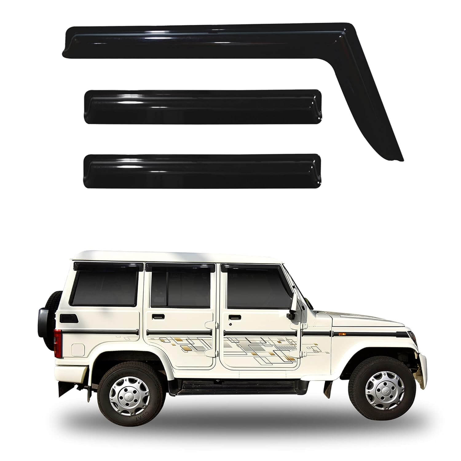 Galio Door Wind Visor For Mahindra Bolero (2011 TO 2019) (Set of 6 pcs.)