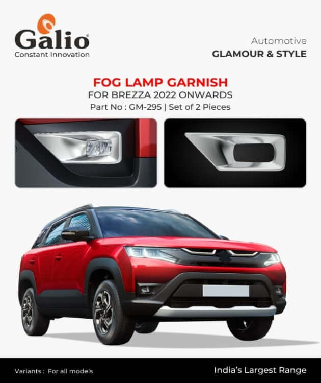 Galio Fog Lamp Garnish Cover For Maruti Suzuki Brezza (2022 onwards)