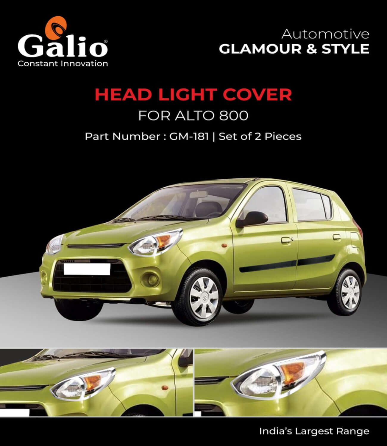 Galio Head Lamp Garnish Cover For Maruti Suzuki Alto 800 