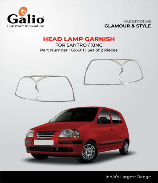 Galio Head Light Garnish Cover For Hyundai Santro Xing (Set of 2 pcs.)