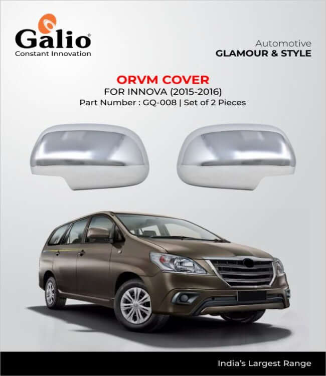 Galio ORVM Cover Suitable For Toyota Innova (2012 To 2016)(Set of 2 Pcs.)