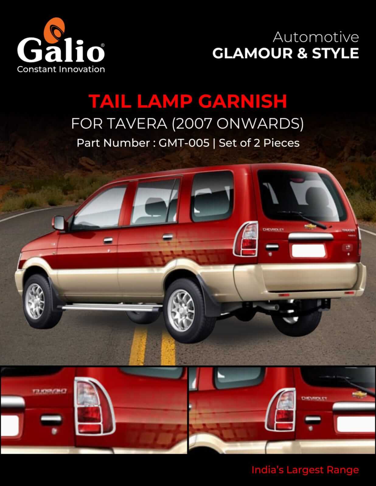 Galio Tail Lamp Garnish Cover For Chevrolet Tavera