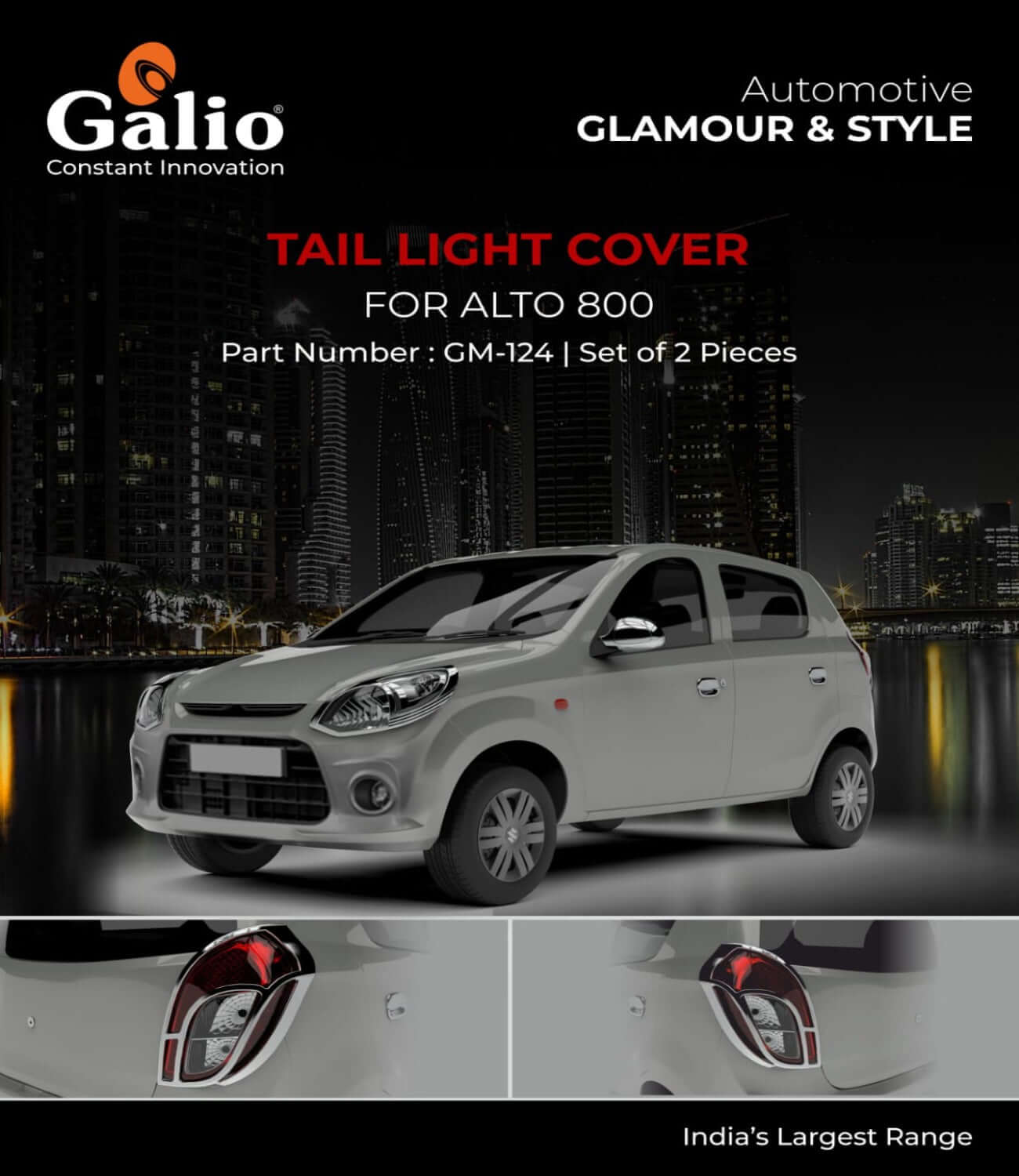 Galio Tail Lamp Garnish Cover For Maruti Suzuki ALto 800