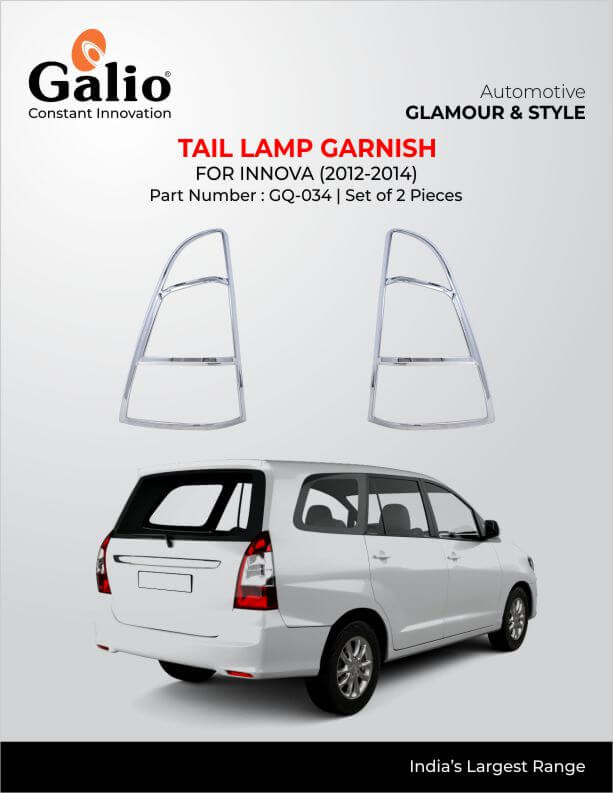 Galio Tail Lamp Garnish Cover For Toyota Innova (2012 To 2016)