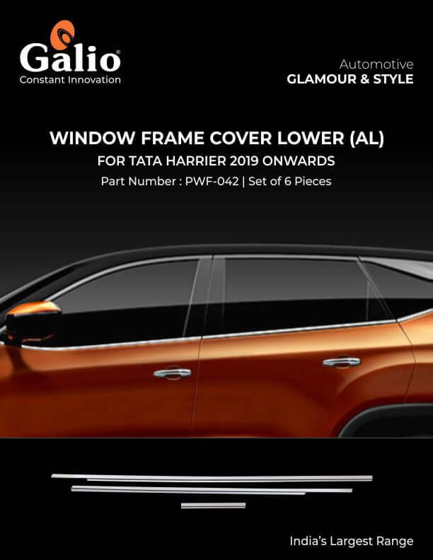 Set of 6 Galio Window Frame Lower Garnish Covers for Tata Harrier (2019 Onwards)