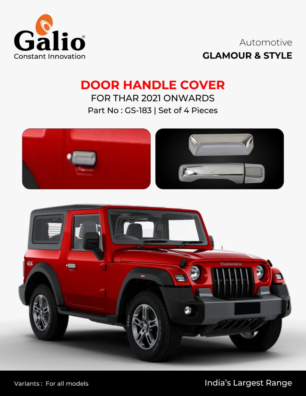 Mahindra Thar 2021 onwards door handle cover in Bangalore