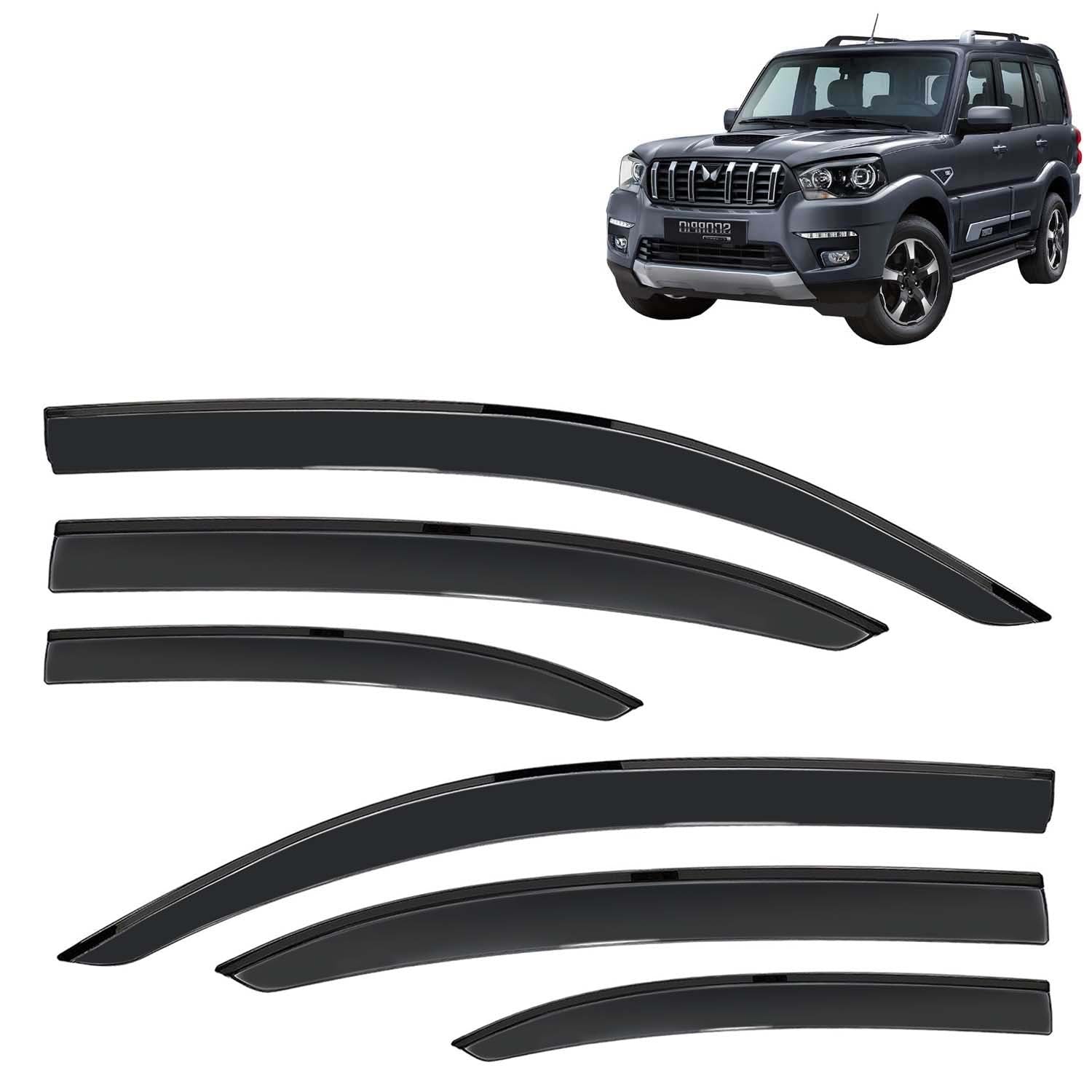 Galio Car Door Wind Visor For Mahindra Scorpio (2005 Onwards)(6 Pcs)