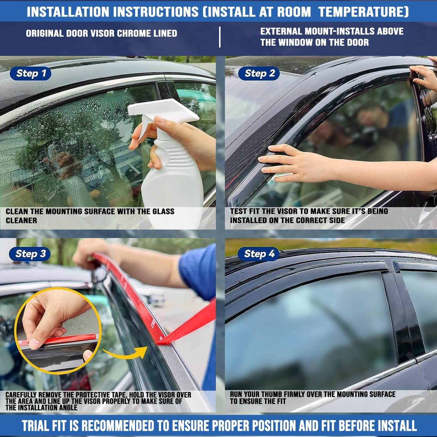 Galio 4 pcs door wind visor for Toyota Innova in Bangalore
