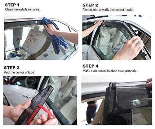 Galio Car Door Wind Visor with Silver Line For Volkswagen Taigun