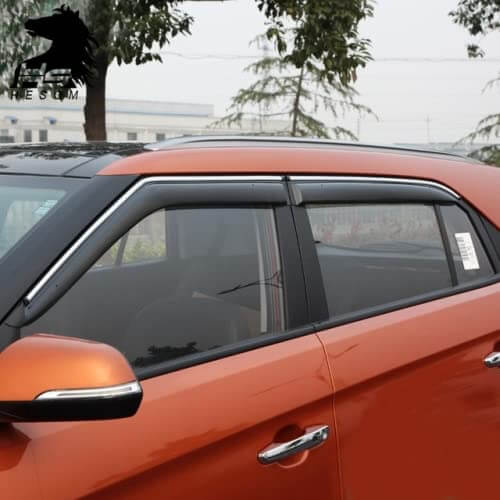 Galio Car Door Wind Visor with Silver Line For Volkswagen Taigun