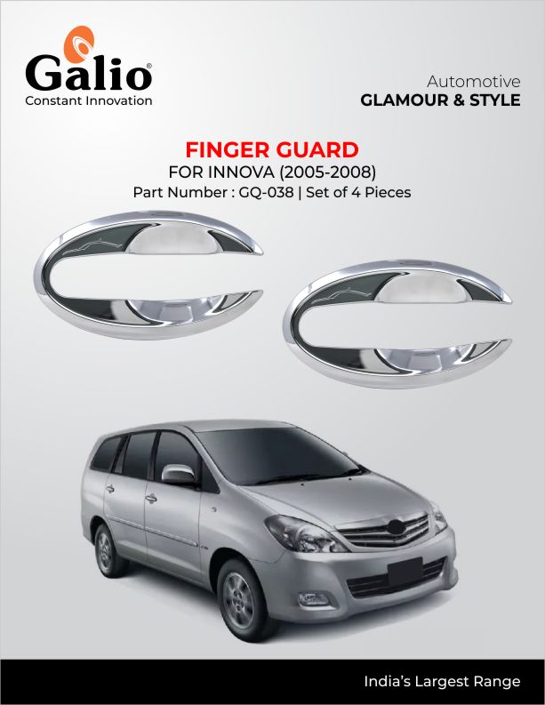 Buy Galio Chrome Finish Finger Guard For Toyota Innova (2005 To 2016)(Set of 4 pcs)