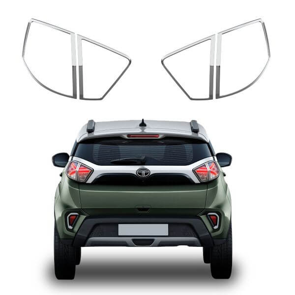 Galio Chrome Tail Lamp Garnish Cover For Tata Nexon (2020 To 2023)(