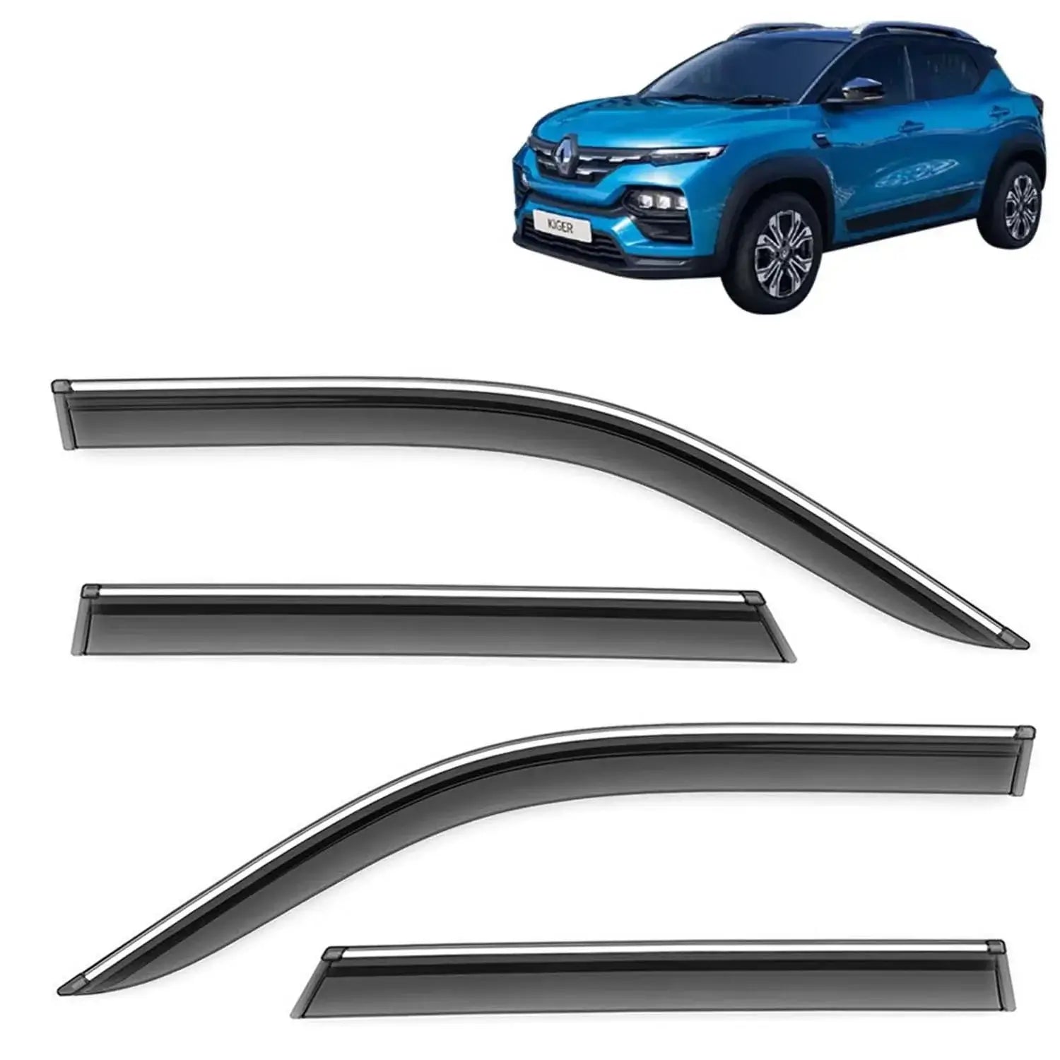 Galio door wind visor with silver line for Renault Kiger (2021 onwards) in Bangalore