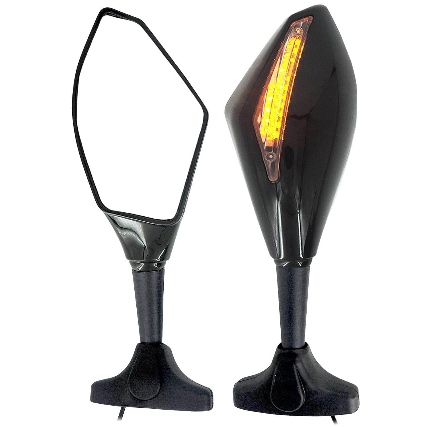 Generic universal motorcycle rear view side mirrors with LED turn signal in Bangalore