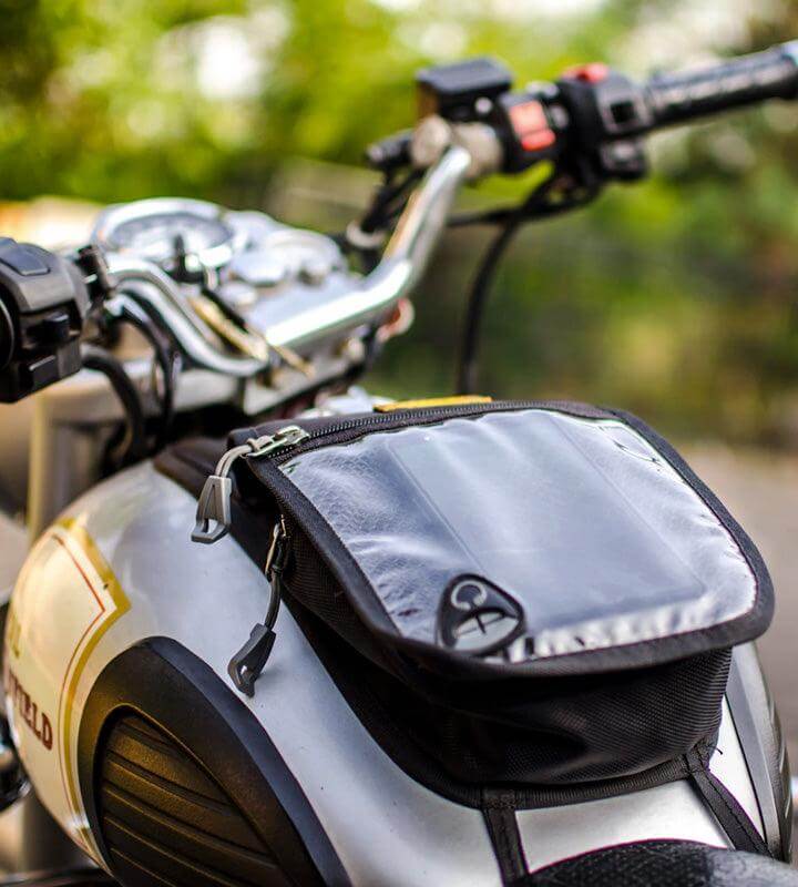 Guardian Gears Wolverine durable tank pouch with rain cover for long rides in Bangalore