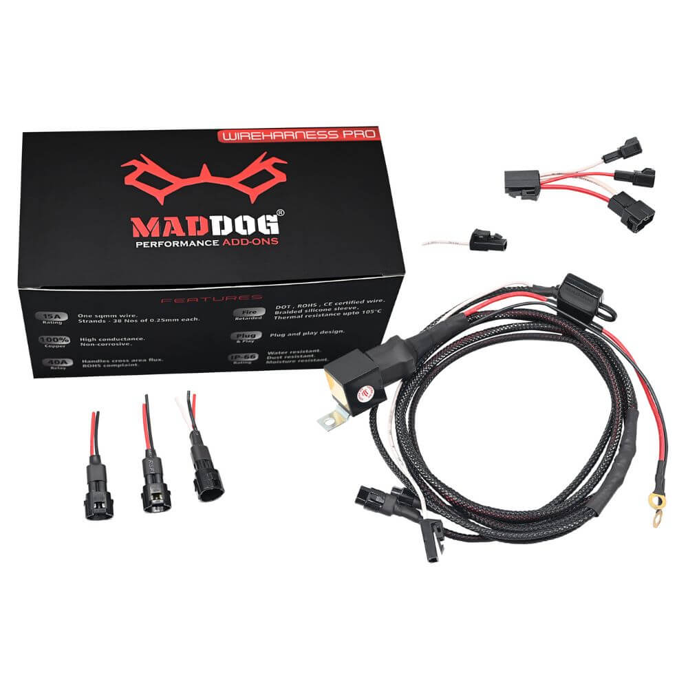 Maddog WireHarness Pro for auxiliary light installation in Bangalore