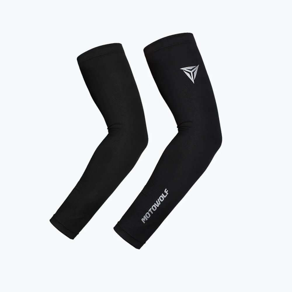 Motowolf arm sleeves (black) for bikers in Bangalore