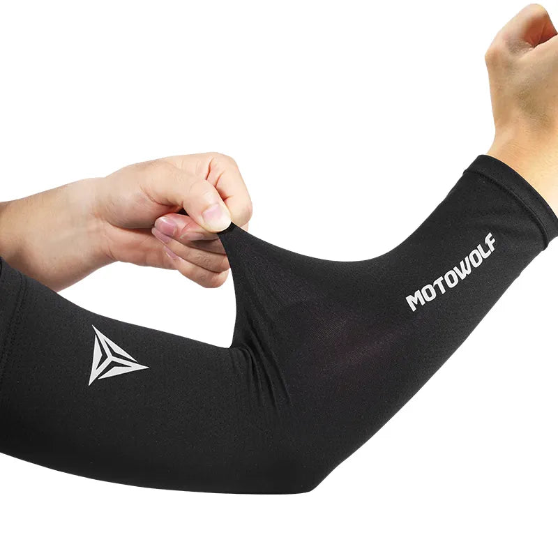 Buy Motowolf black arm sleeves for motorcycle riders in Bangalore