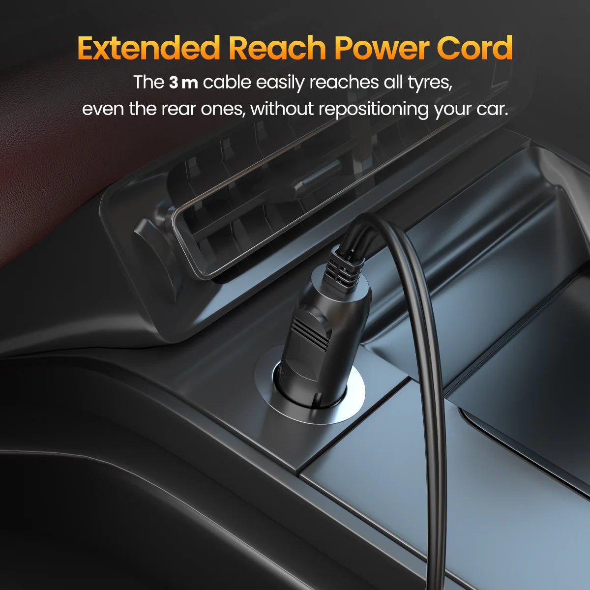 Portronics Vayu 5.0 Lite Portable Tyre Inflator For Car, Motorcycles