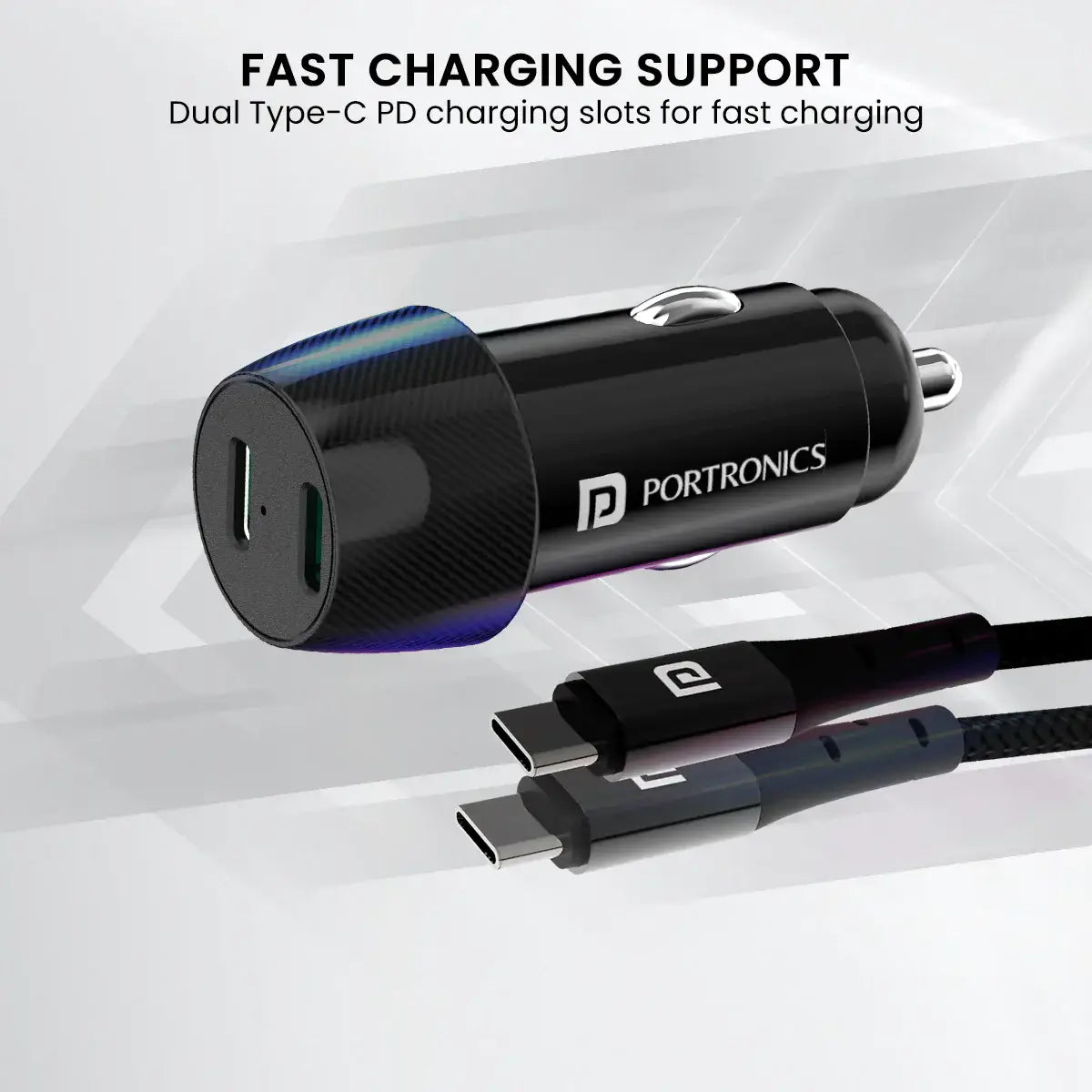 Portronics Car Power 14 Charger (Black)