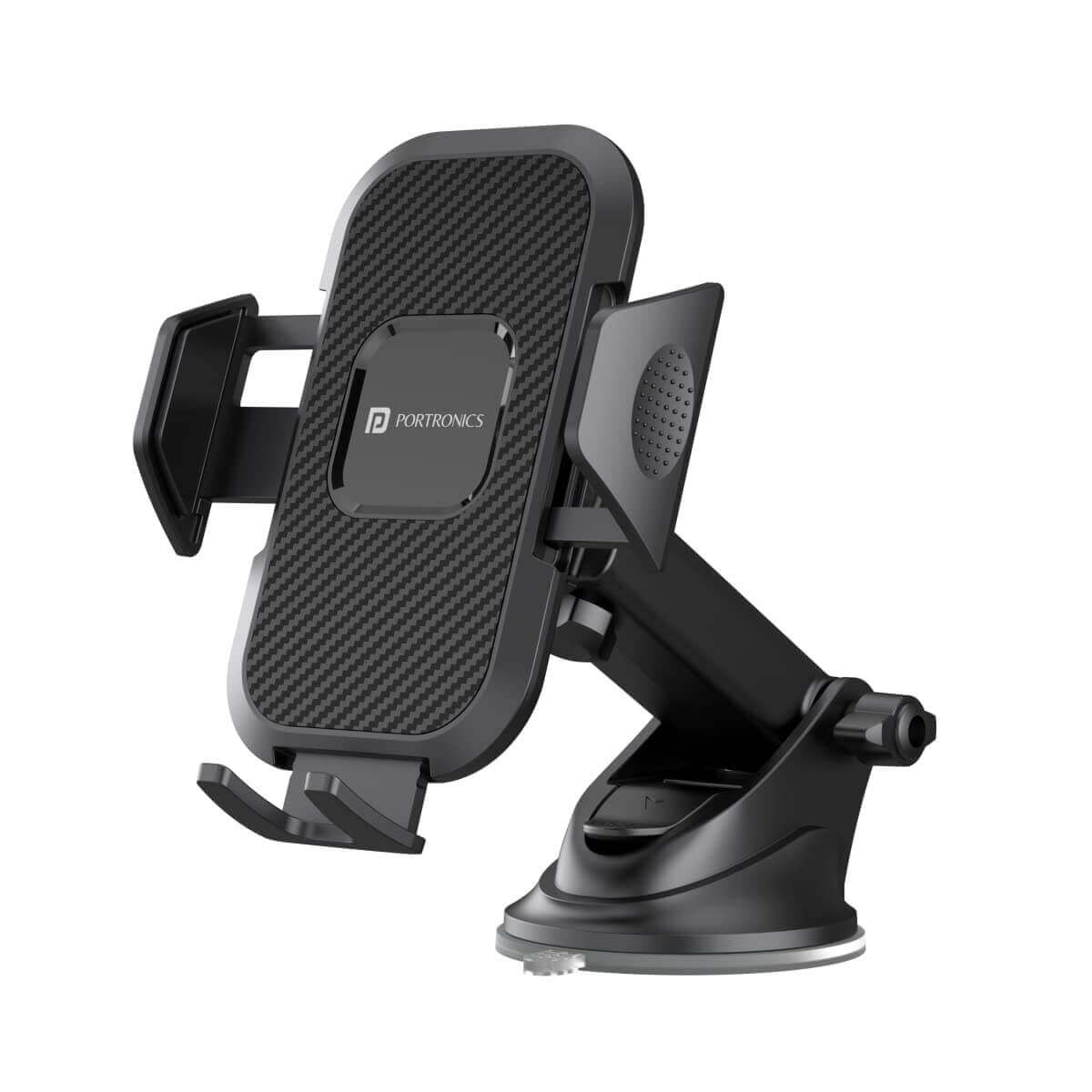 Portronics Clamp M Car Mobile Holder (Black)