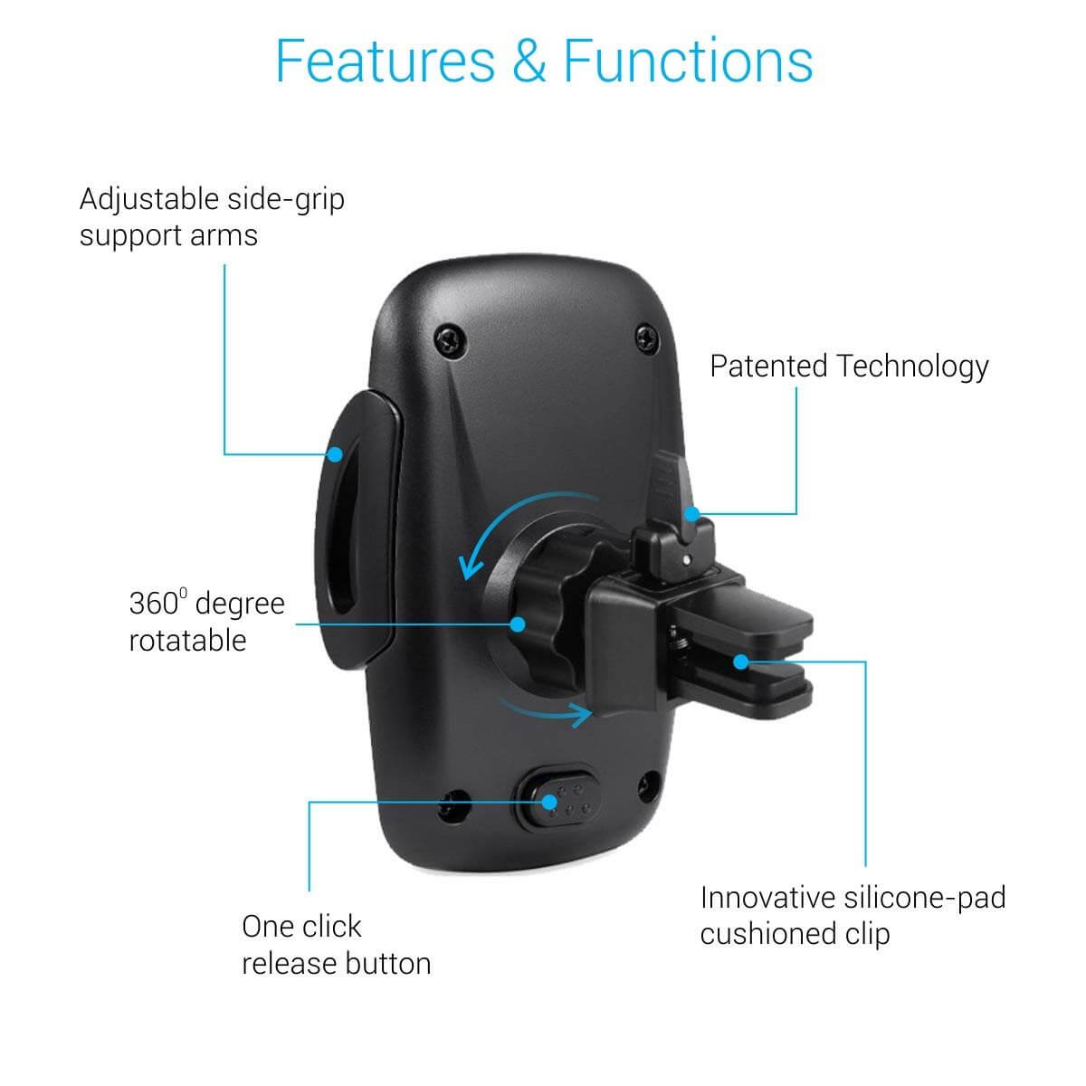 Portronics Clamp X Car Mobile Holder 