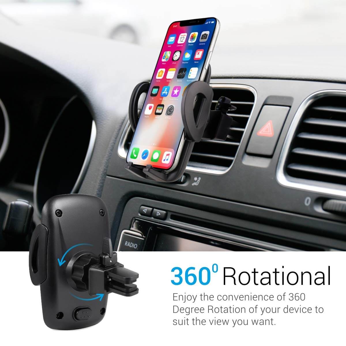 Portronics Clamp X Car Mobile Holder 