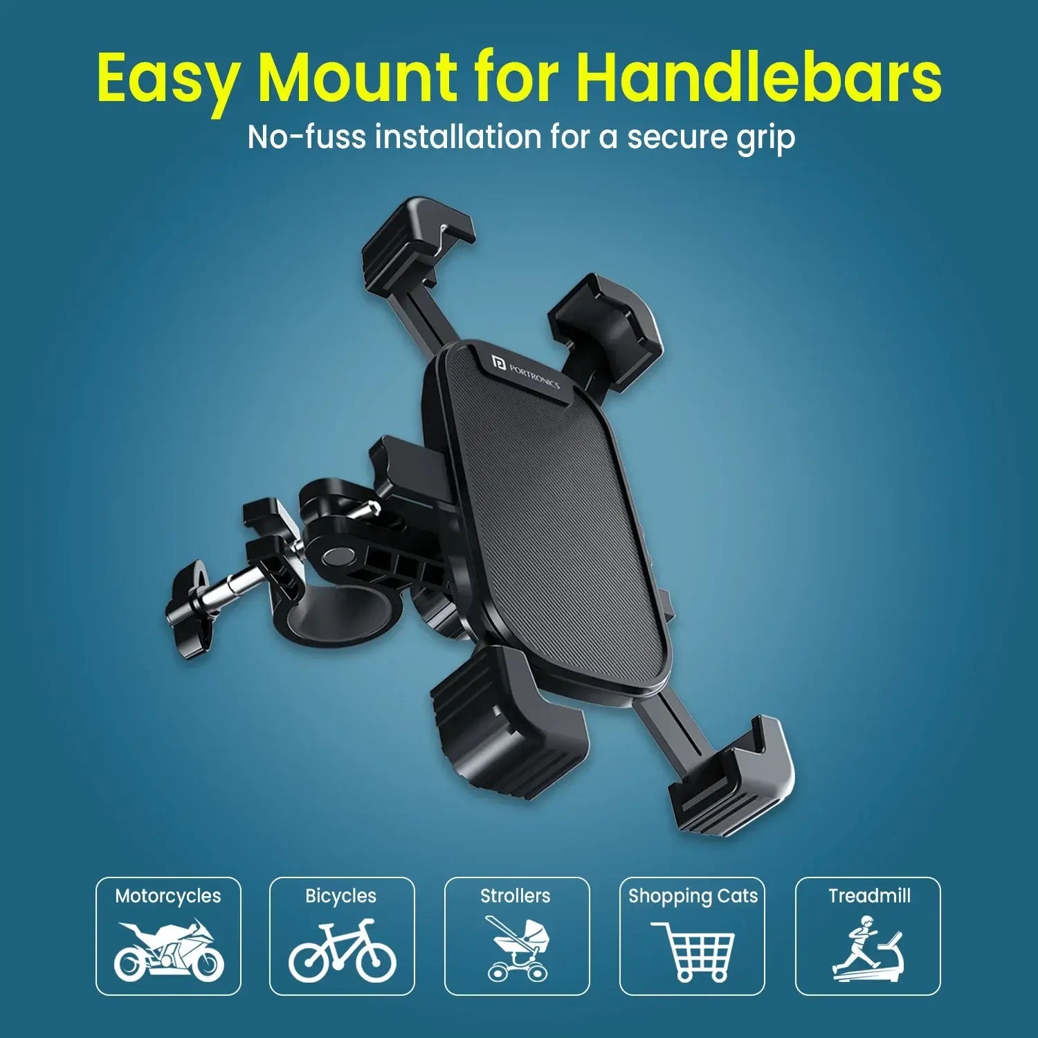 Portronics Mobike III Bike Mobile Holder (Black)