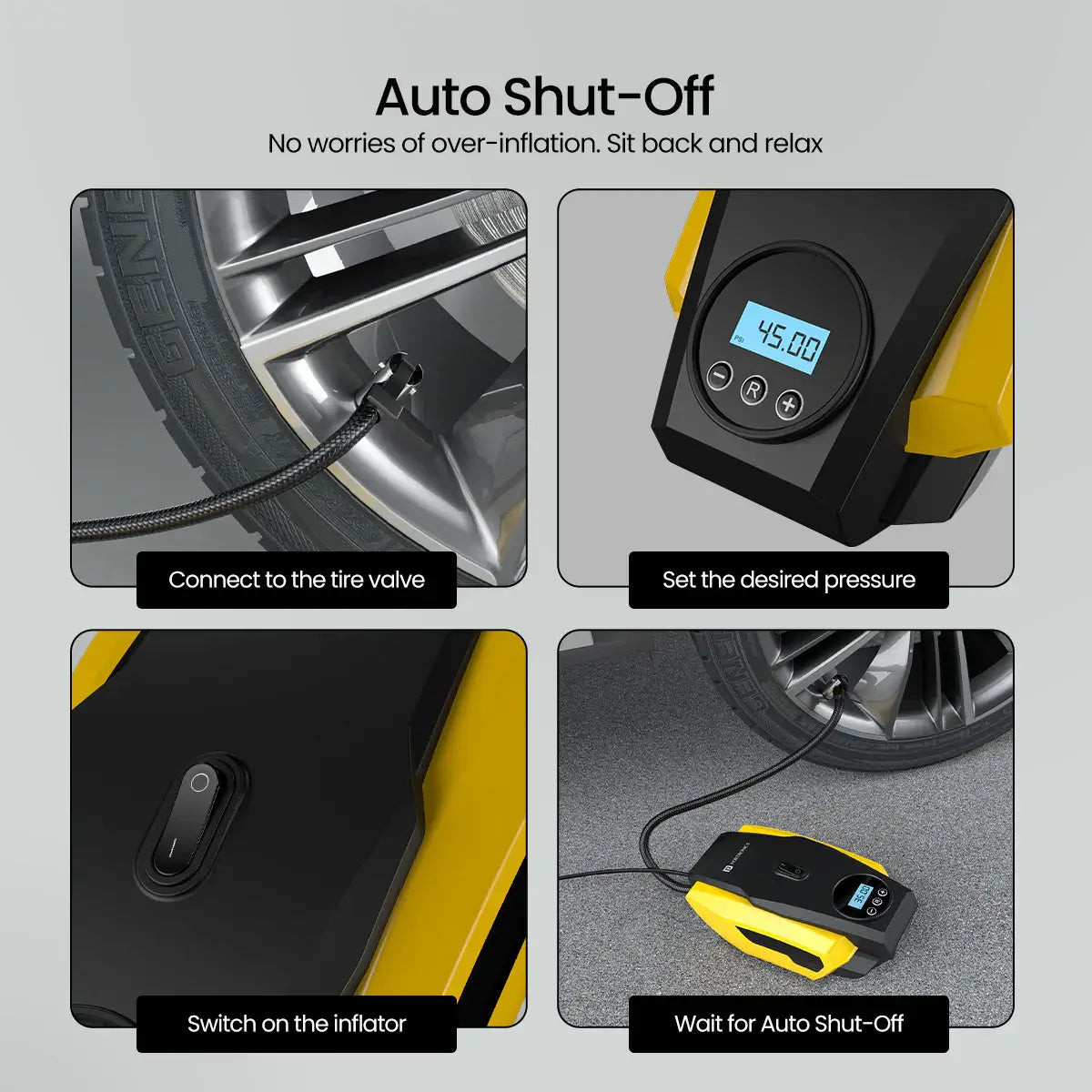 Portronics Vayu Lite Portable Tyre Inflator For Car, Bike & Cycle