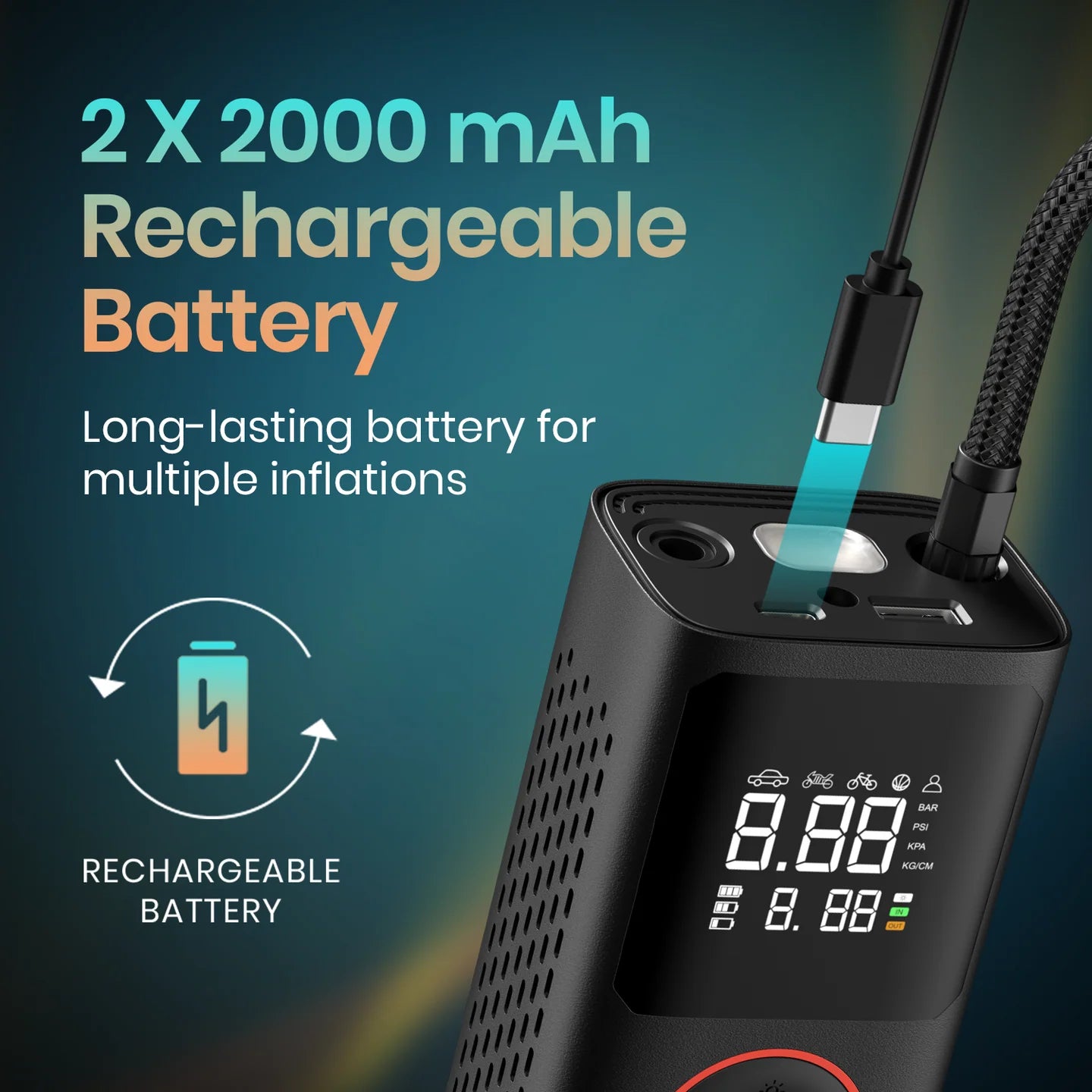 Buy Portronics Vayu Portable Tyre Inflator in Bangalore