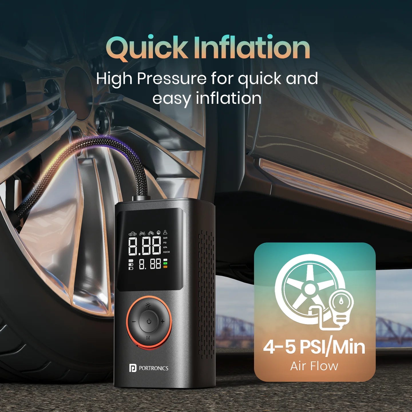 Buy Portronics Vayu Portable Tyre Inflator in Bangalore