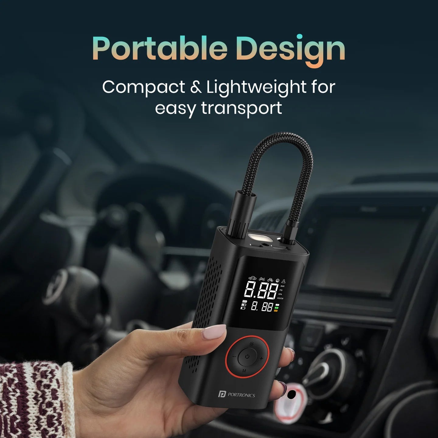 Buy Portronics Vayu Portable Tyre Inflator in Bangalore