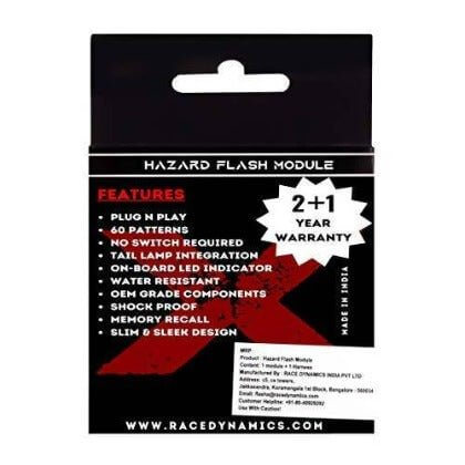 Plug-and-play Race Dynamics Hazard Module For TVS Bike Models motorcycles in Bangalore - Best city riding accessory