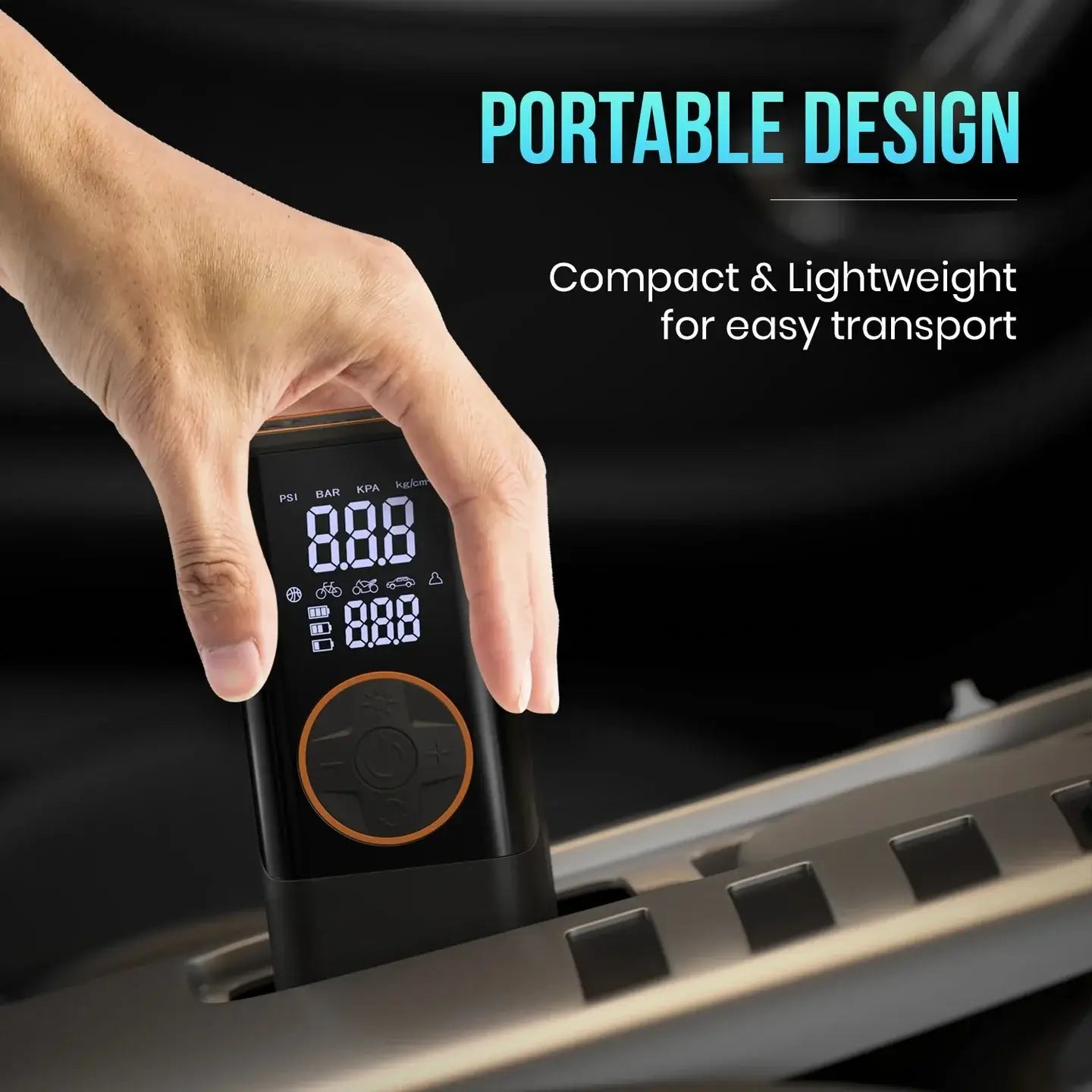 Compact Portronics Vayu 4.0 tyre inflator in Bangalore
