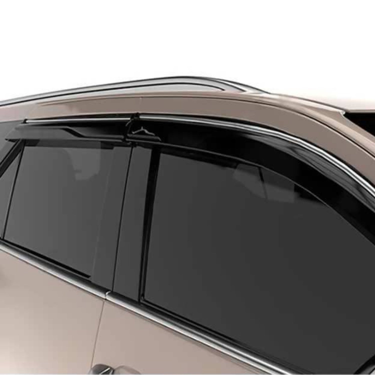 Galio Car Window Door Wind Visor with Silver Chrome Line for Hyundai Verna 