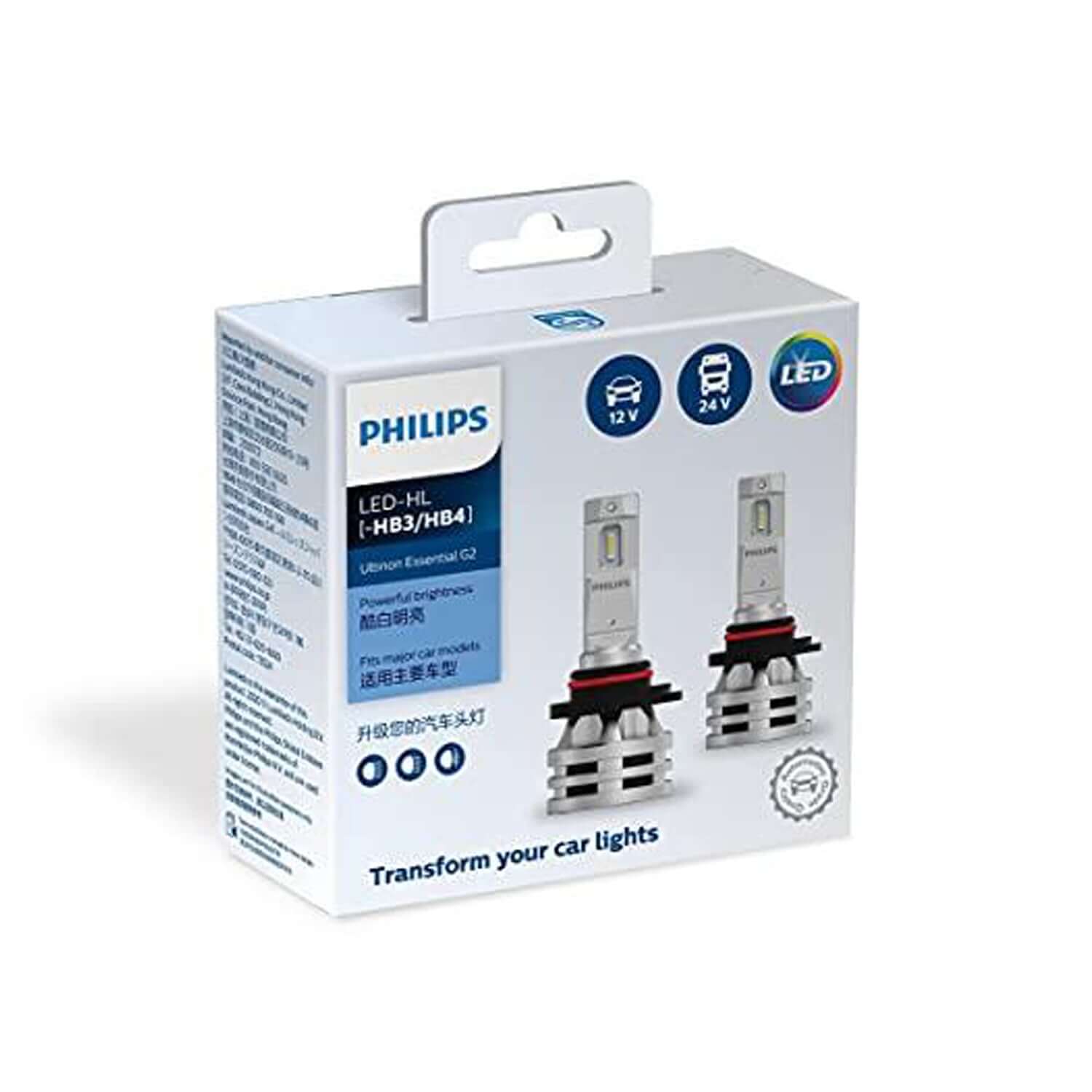 Philips HB3/HB4 Ultinon Essential G2 LED Lamp 6000K Luxeon (White, 2 Pcs.)