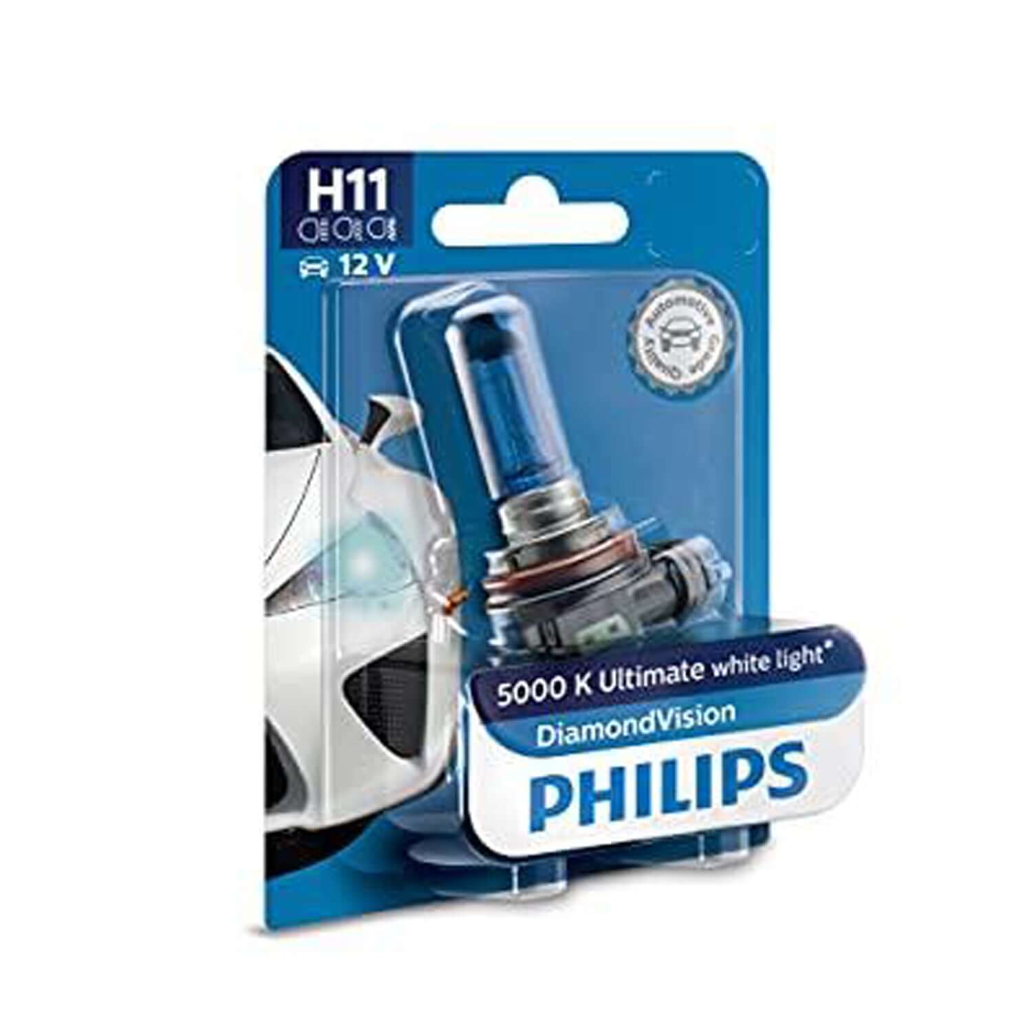 Philips H11 12362 Diamond Vision Headlight Bulb (12V, 55W)