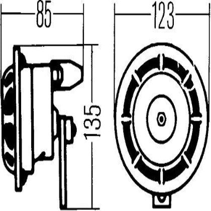 Hella Red Grill Super tone Horn Set (12V,300/500 Hz,105-118 dB , 2 m)