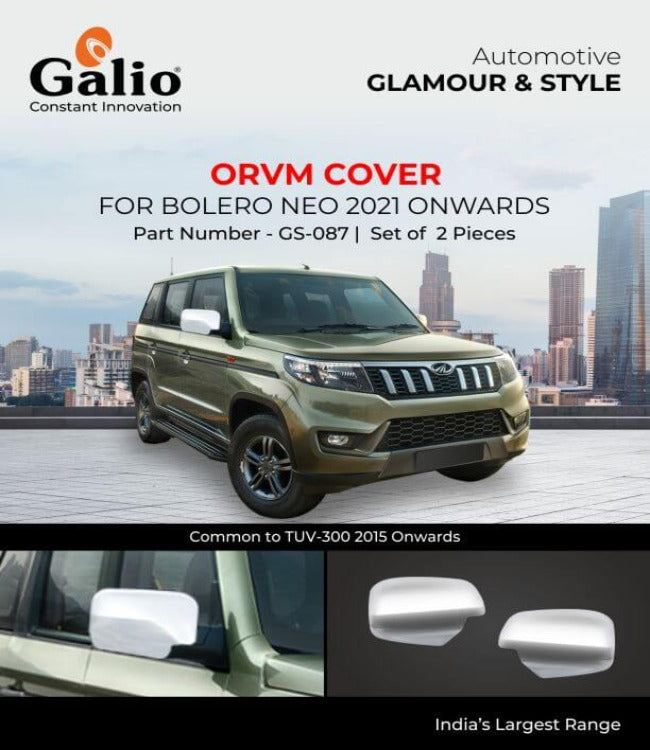 Galio Chrome finish Outside Rear View Mirror (ORVM) Cover For Mahindra Bolero Neo (2021 onwards)