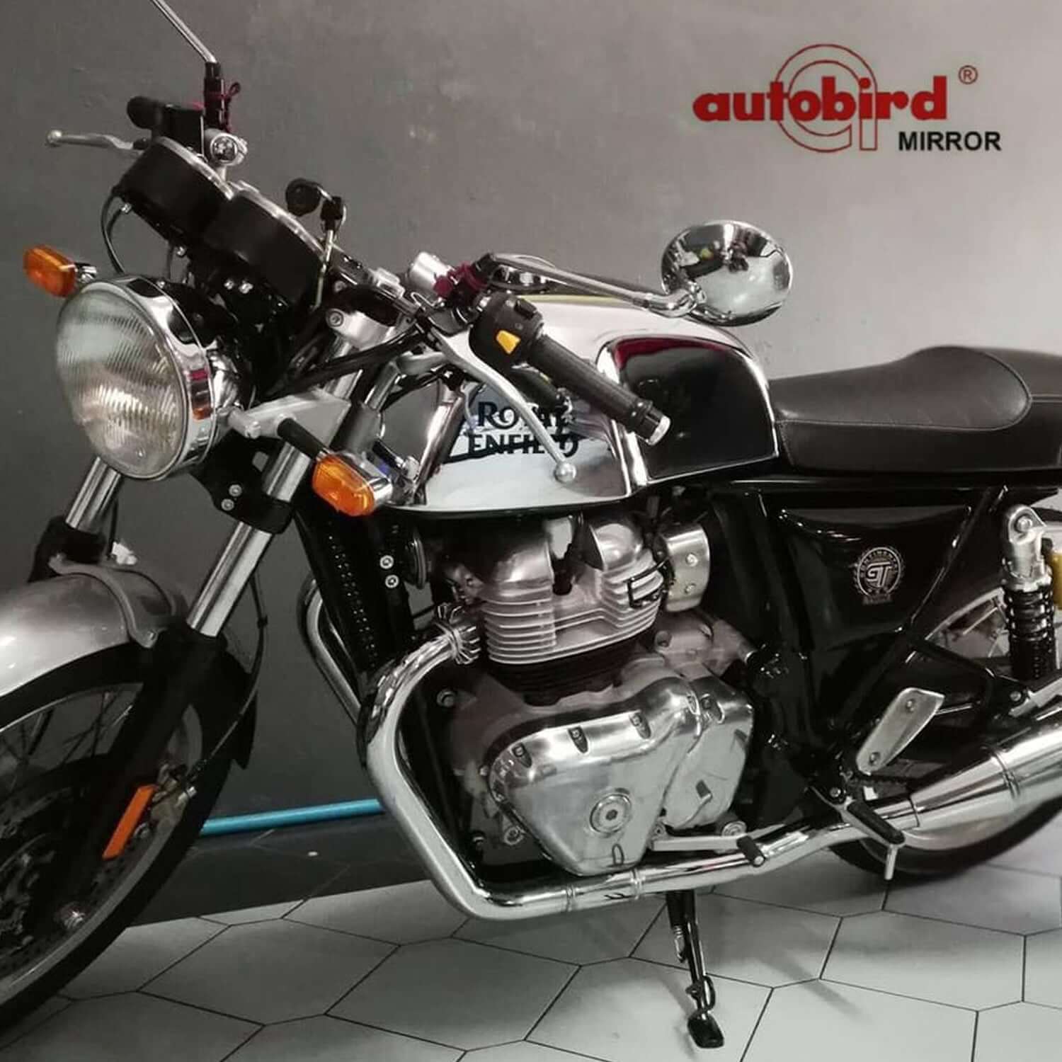 Autobird left and right manual chrome mirrors compatible with Royal Enfield in Bangalore