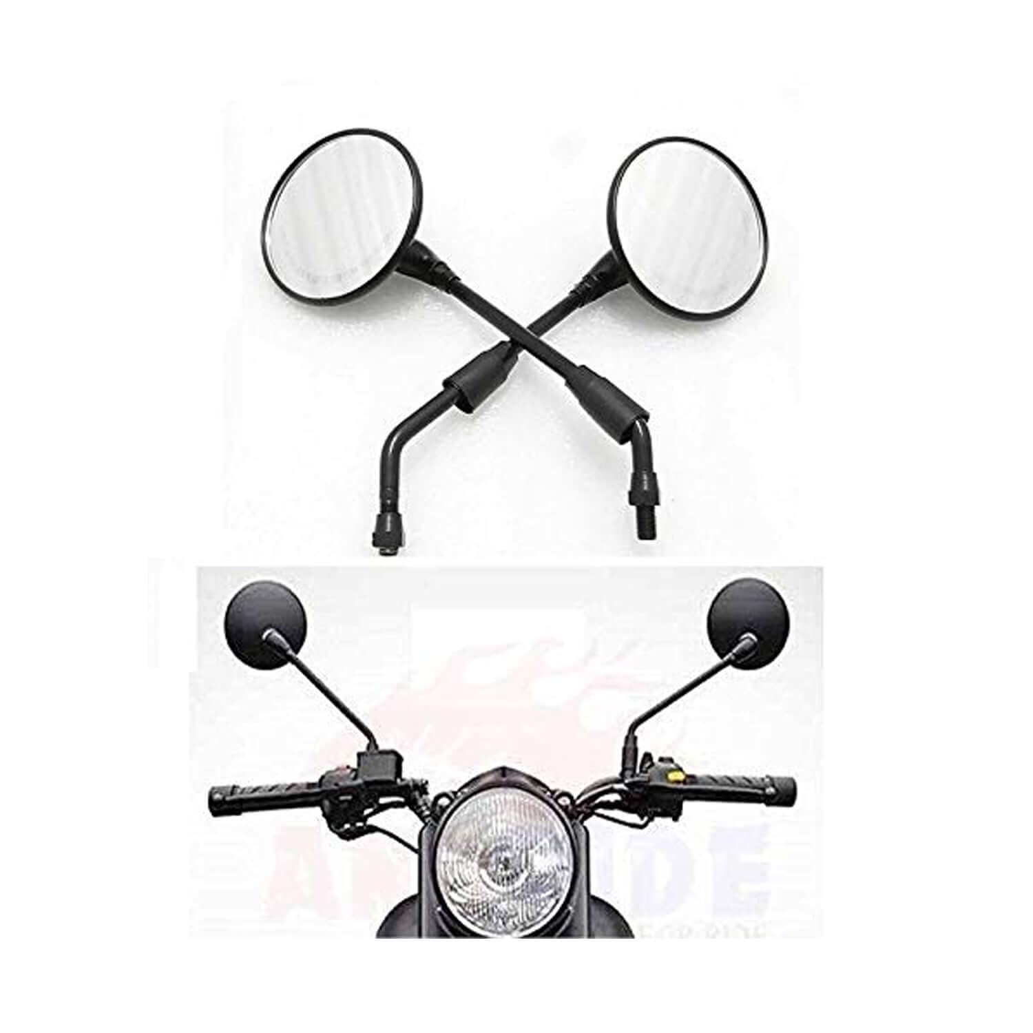 Durable Autobird black manual dual mirrors for Royal Enfield in Bangalore