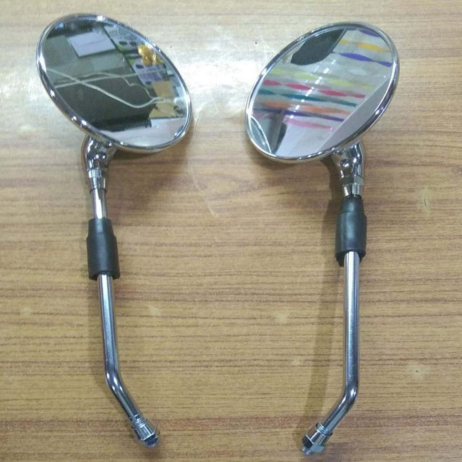 Autobird universal bullet bike round rear view chrome mirrors (set of 2) in Bangalore