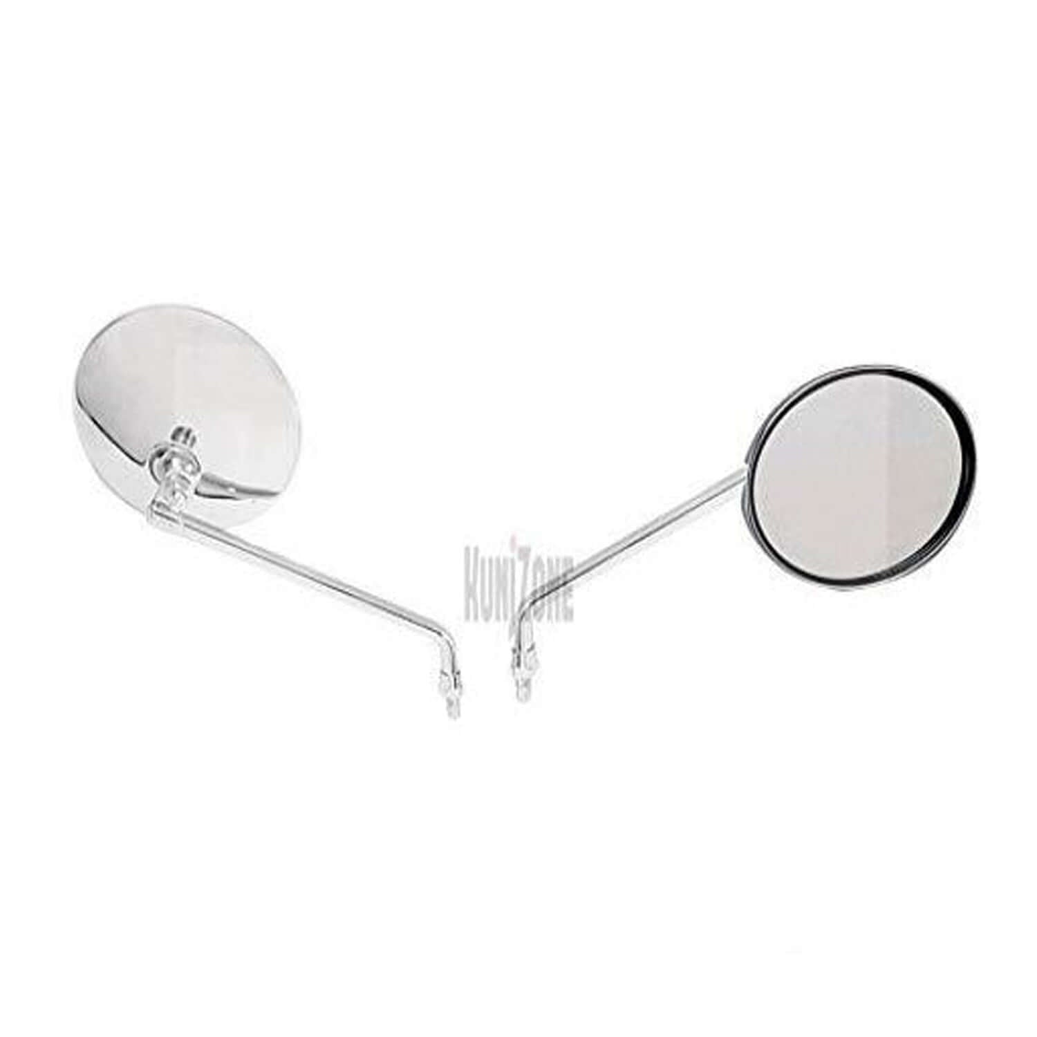 Autobird yoke fitting round shape rear view chrome mirrors (set of 2) in Bangalore