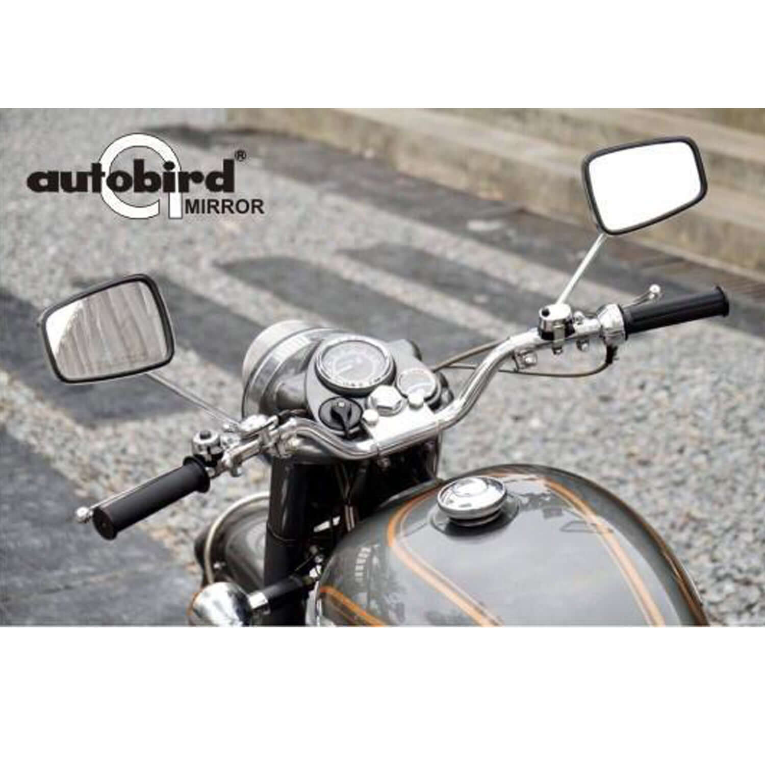 Buy Autobird chrome rear view mirrors for Bajaj Avenger, Bullet, KB 100, RX 100, Discover (set of 2) in Bangalore