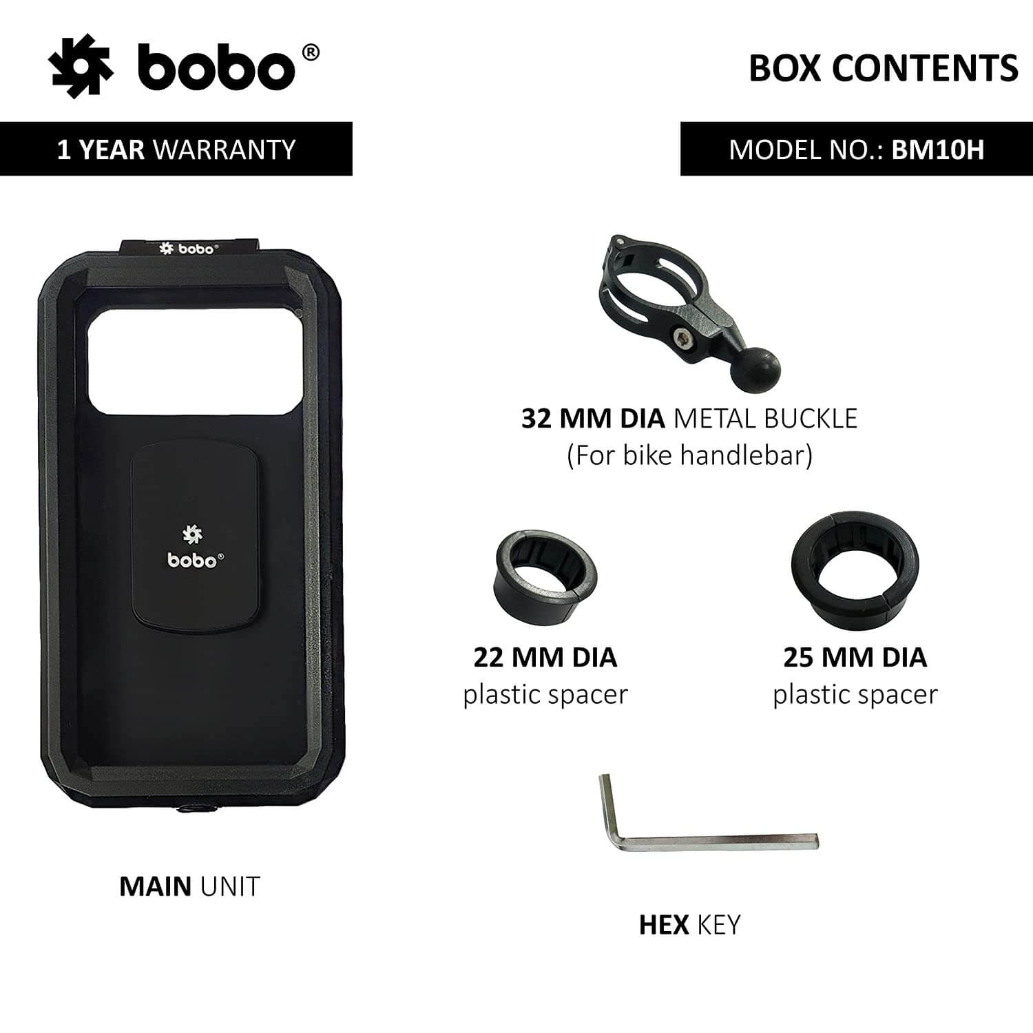 BOBO BM10H Handlebar Mount Fully Waterproof Bike/Motorcycle/Scooter Mobile Phone Holder Mount