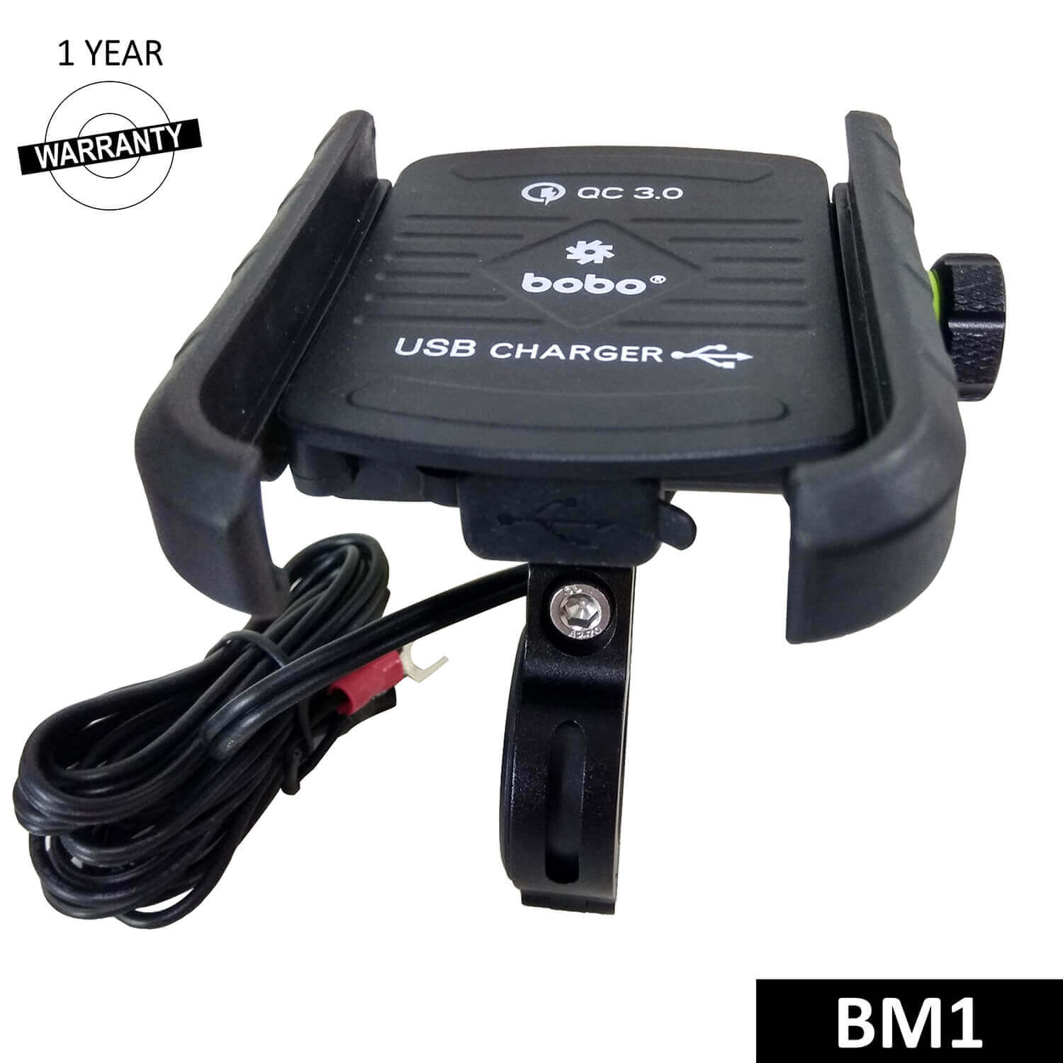 BOBO BM1 Jaw-Grip Bike Phone Holder (with fast USB 3.0 charger)