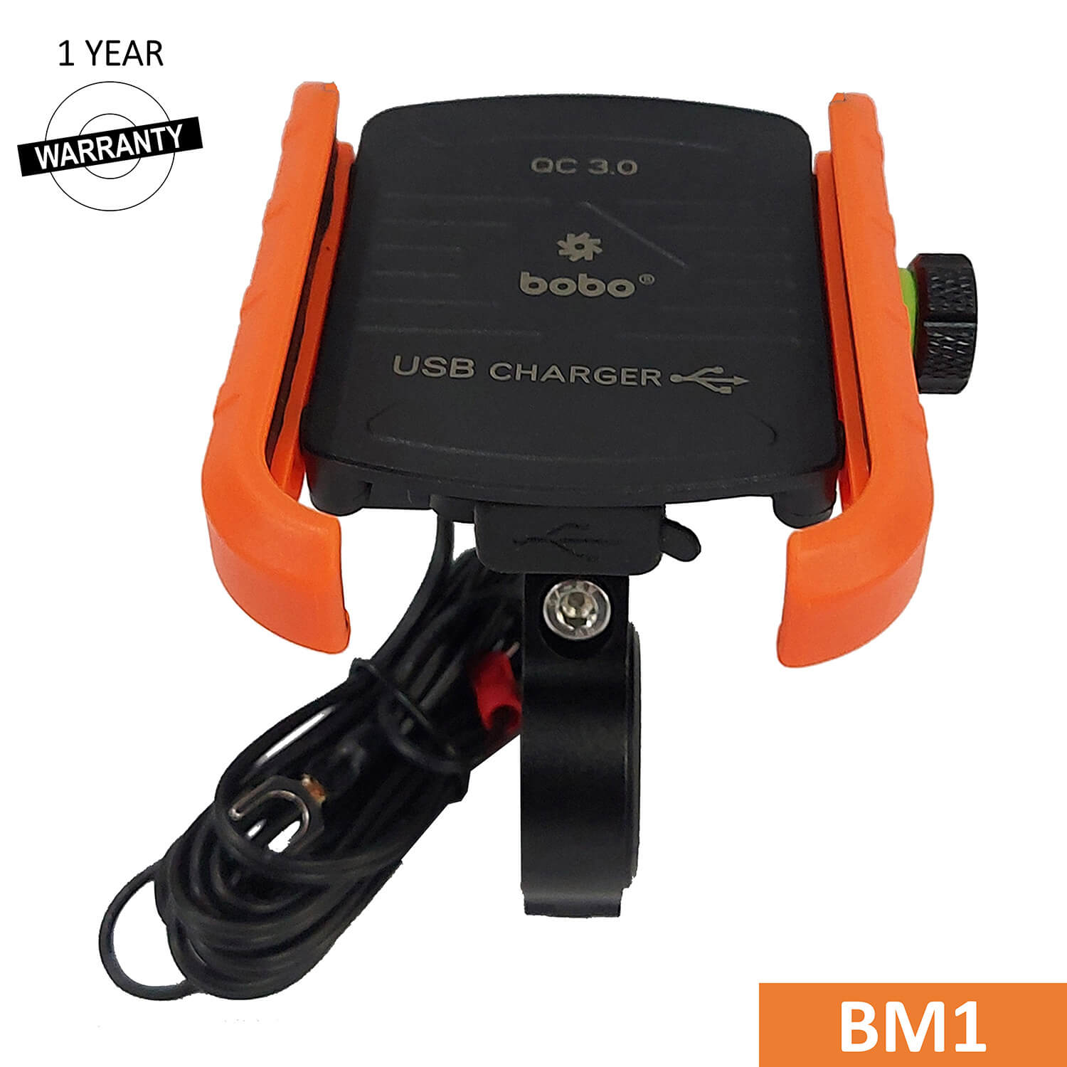 BOBO BM1 Jaw-Grip Bike Phone Holder (with fast USB 3.0 charger)