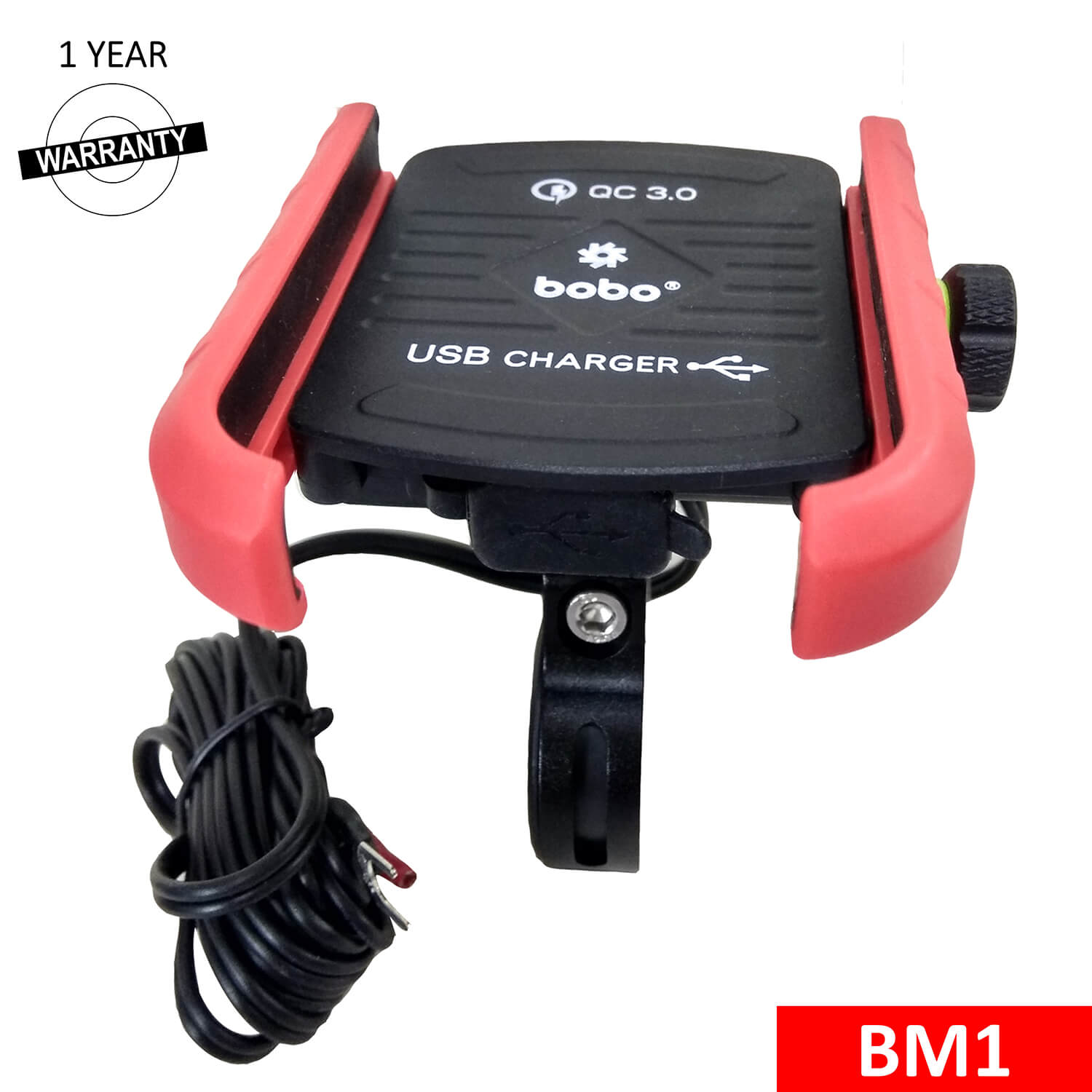 BOBO BM1 Jaw-Grip Bike Phone Holder (with fast USB 3.0 charger)