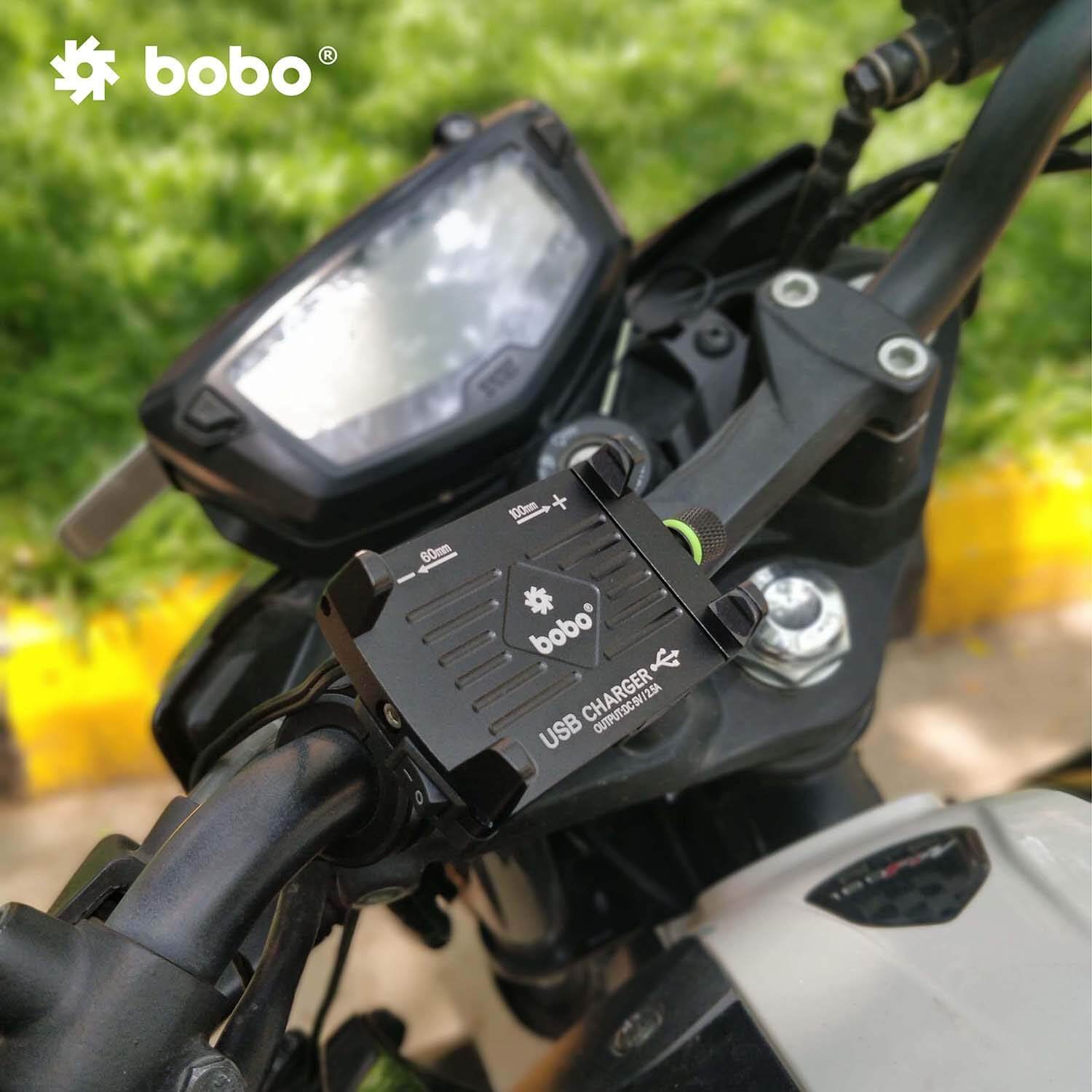 BOBO BM2 Aluminium Waterproof BikeMotorcycleScooter Mobile Phone Holder Mount (With 2.5A USB Charger)