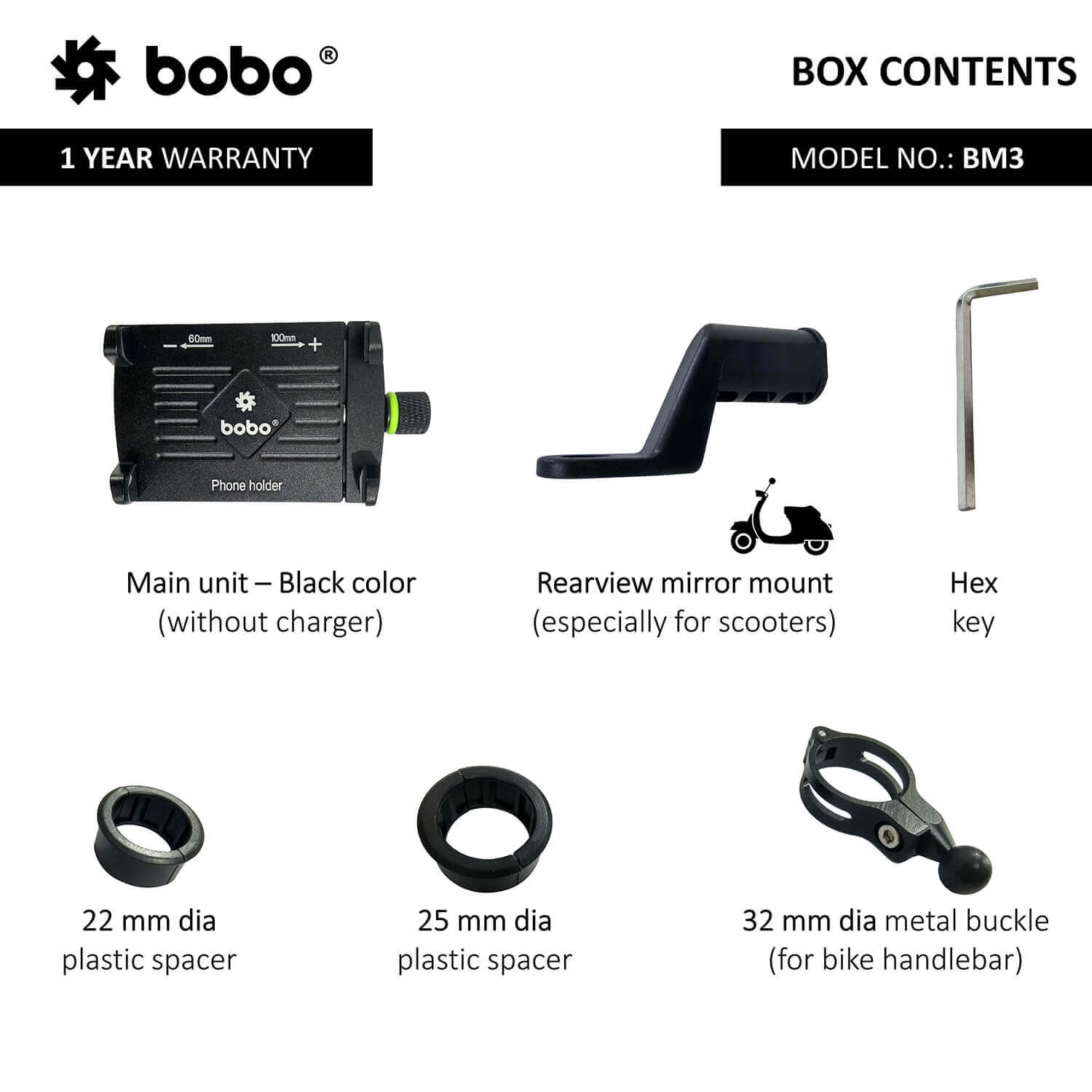 BOBO BM3 Claw-Grip Aluminum Bike  Cycle Phone Holder